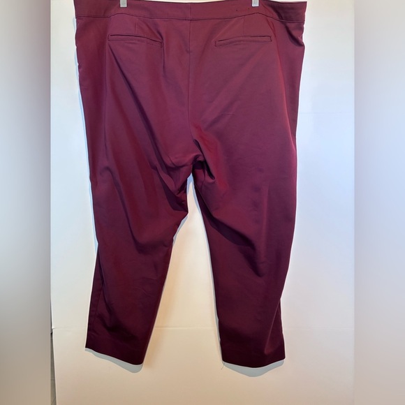 Chaps Women’s Plus Size 24W Burgundy Stretch Ankle Pants - Picture 5 of 9